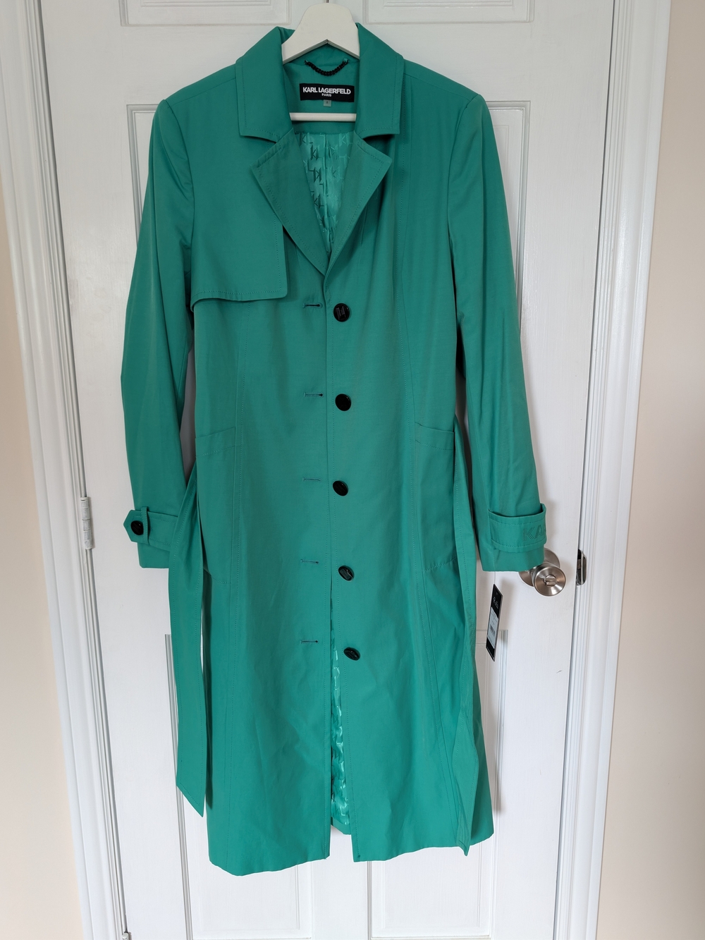 Karl Lagerfeld Women's Teal Trench Coat Dress